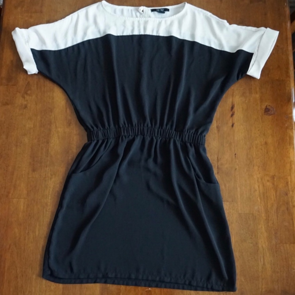 Black/ Cream Forever 21 Short Sleeve Dress